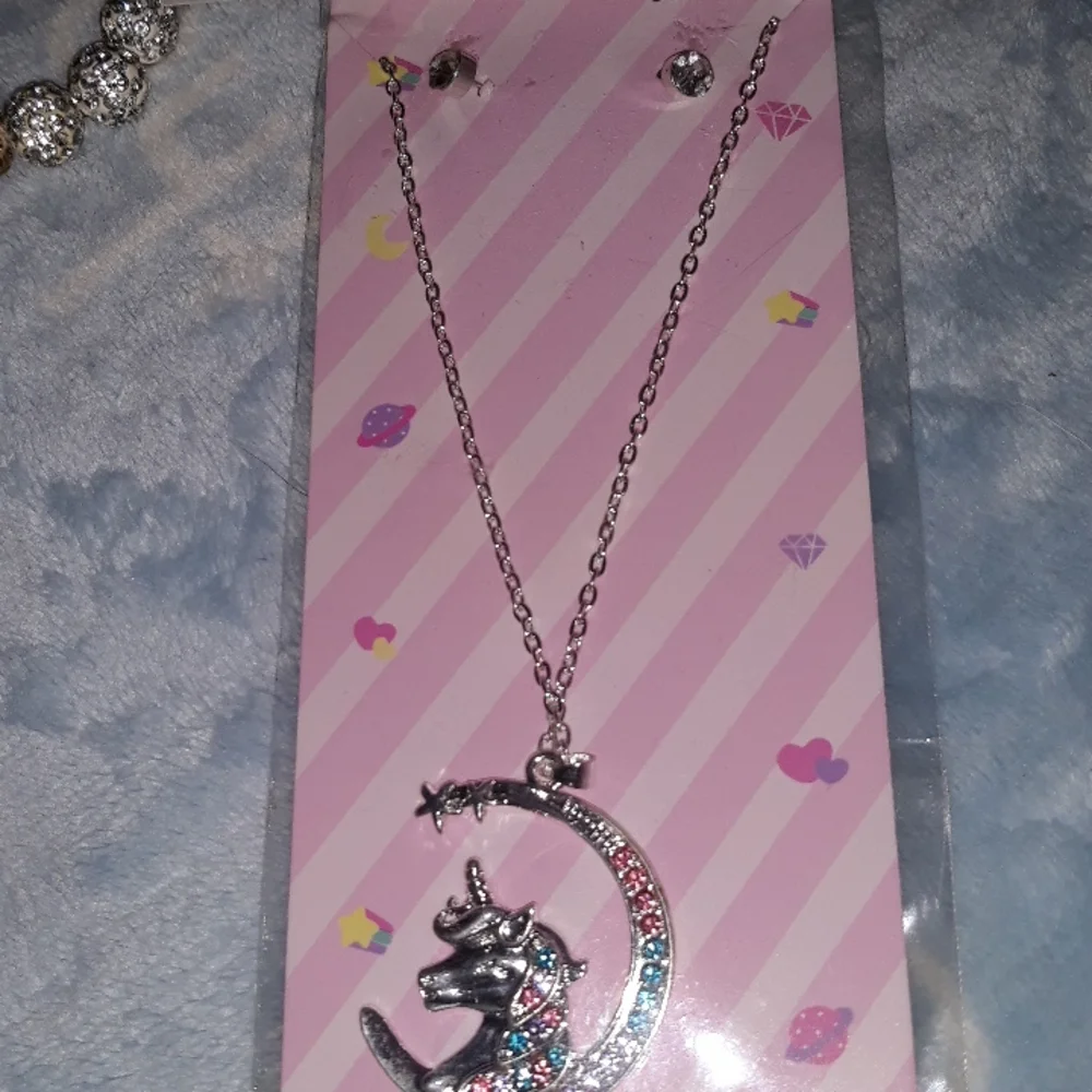 UNICORN Silver Necklace and Earrings Set  Adult or Child NEWv